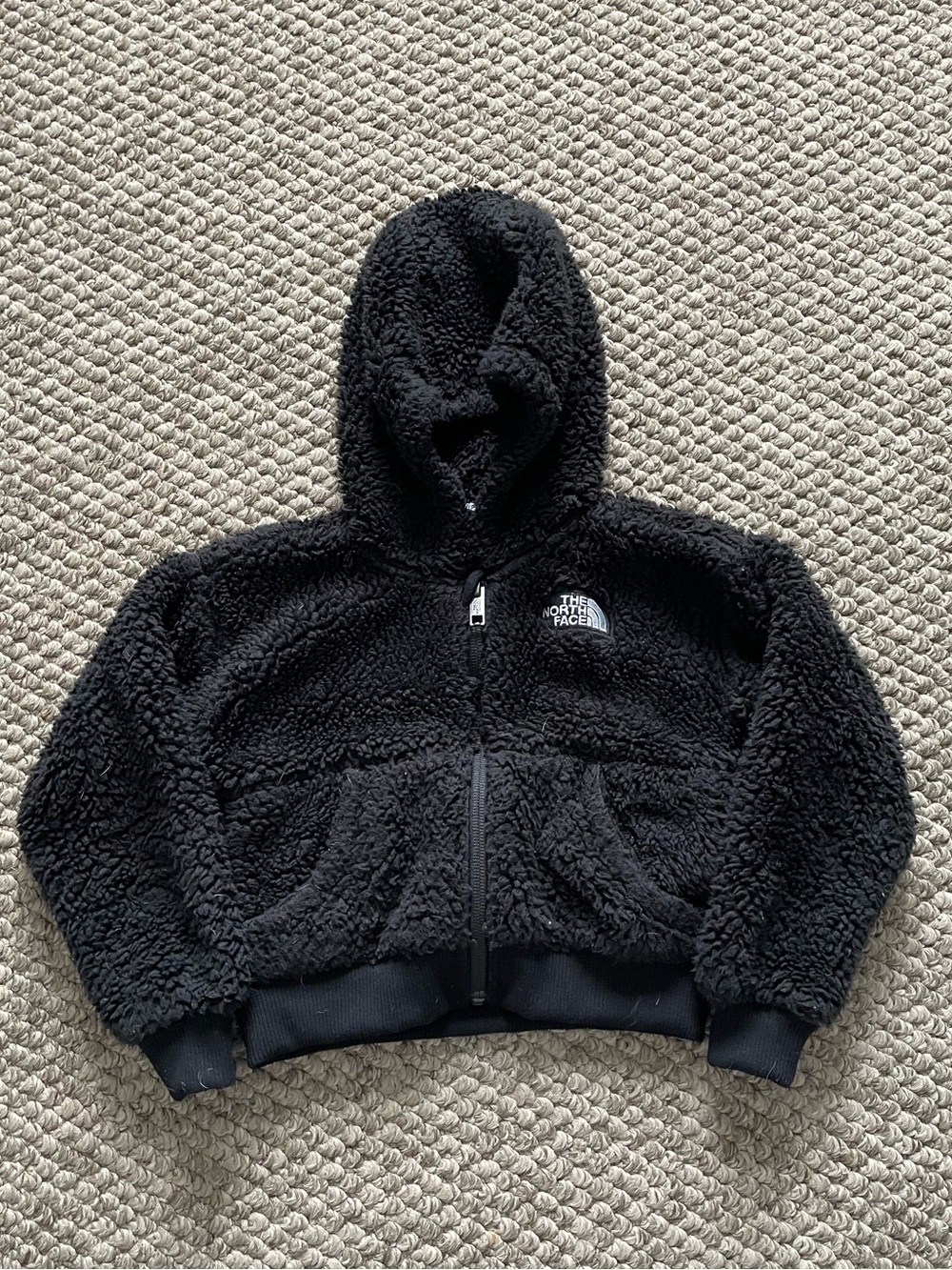The North Face Kids Black Sherpa Zip Hoodie